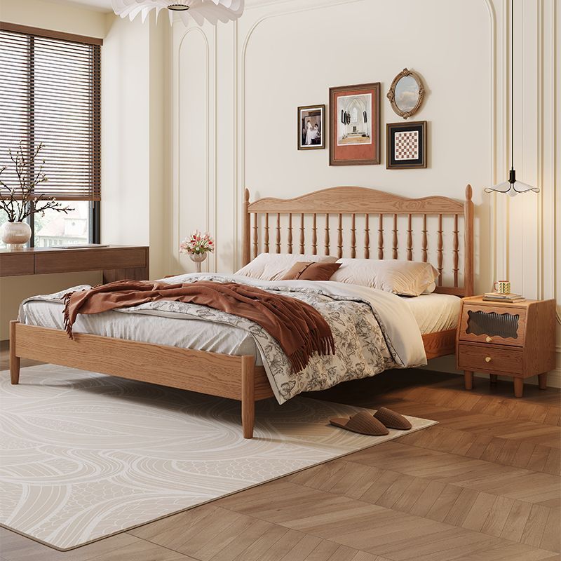 Solid Wood Bed Ash Wood Windsor Bed 1.8m French Retro Double Bed Japanese Style 1.5m Master Bedroom Wedding Bed Large Bed