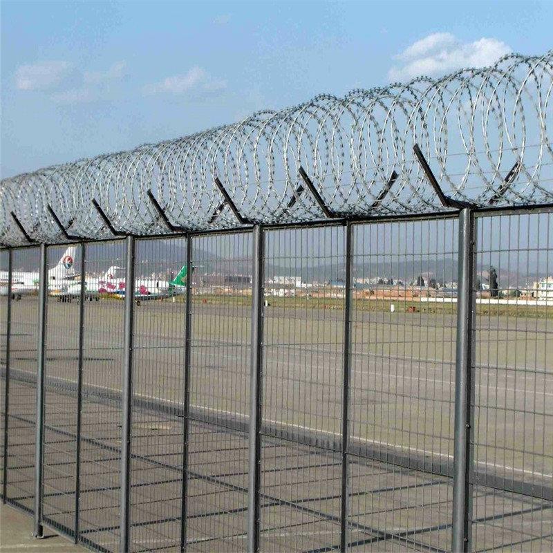 广东监狱机场护栏看守所巡逻道Y型柱防攀爬刀片刺网围墙铁丝网