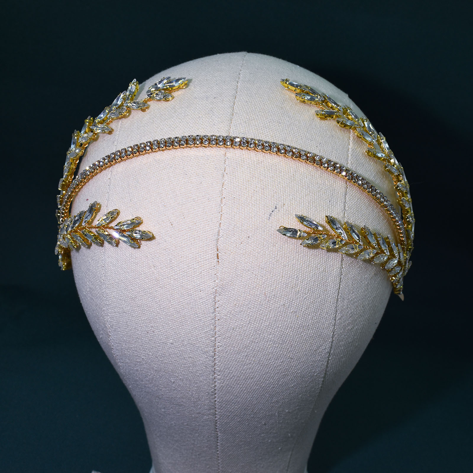 450g Weight Hair Band, Party Headpieces Hair Accessories Type 1 Piece Quantity Holiday, Wedding Occasion Rhinestone Material Leaf Pattern Women's Gender Handmade Design Original Design Style Women's Original Design Leaf Rhinestone Handmade Hair Band Party Headpieces 10