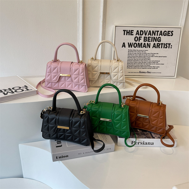 2023夏新款時尚菱格手提包單肩斜挎小方包包女包支持大量批發混批