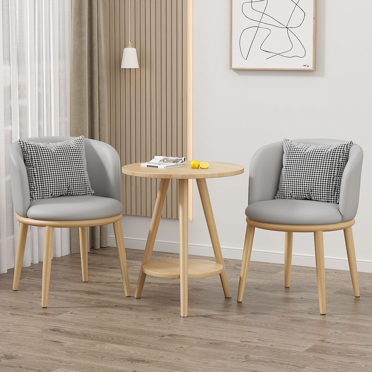 Mesa y silla de ocio balcón sala de estar de lujo ligera mesa y silla combinación de hotel de alojamiento residencial negociación en línea mesa y silla set de tres piezas