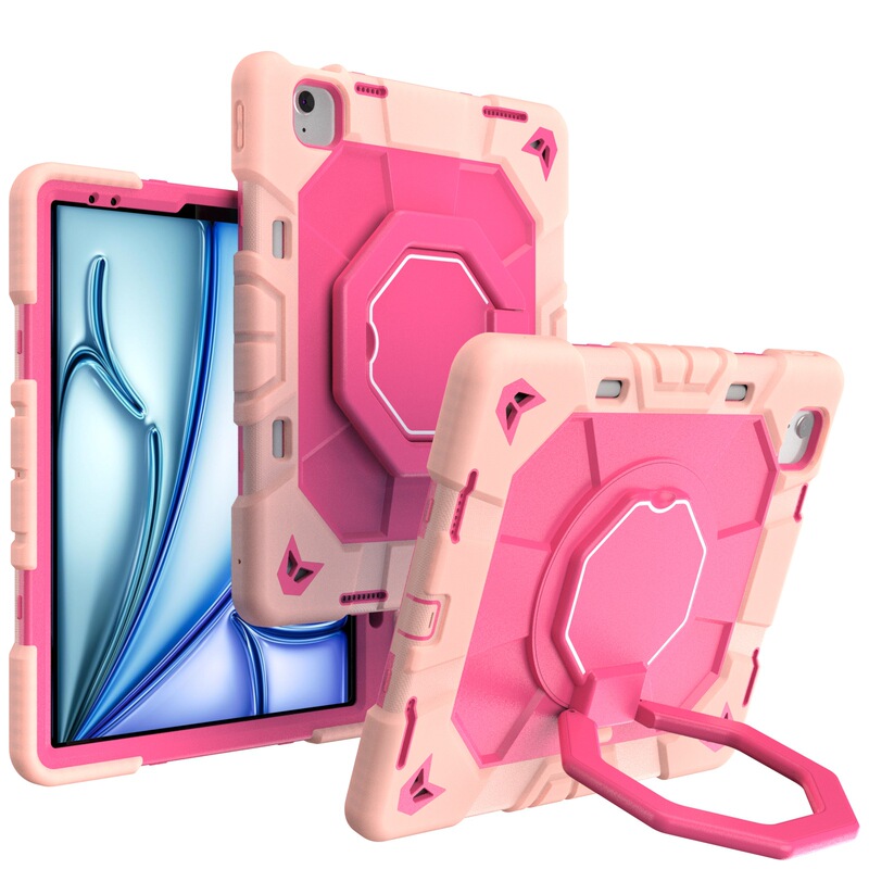 iPad Pro 13inch Three-In-One Anti-Fall Pc+Silicone 360-Degree Rotating Stand Protective Case with Carrying Strap iPad Pro 13inch Three-In-One Anti-Fall Pc+Silicone 360-Degree Rotating Stand Protective Case with Carrying Strap