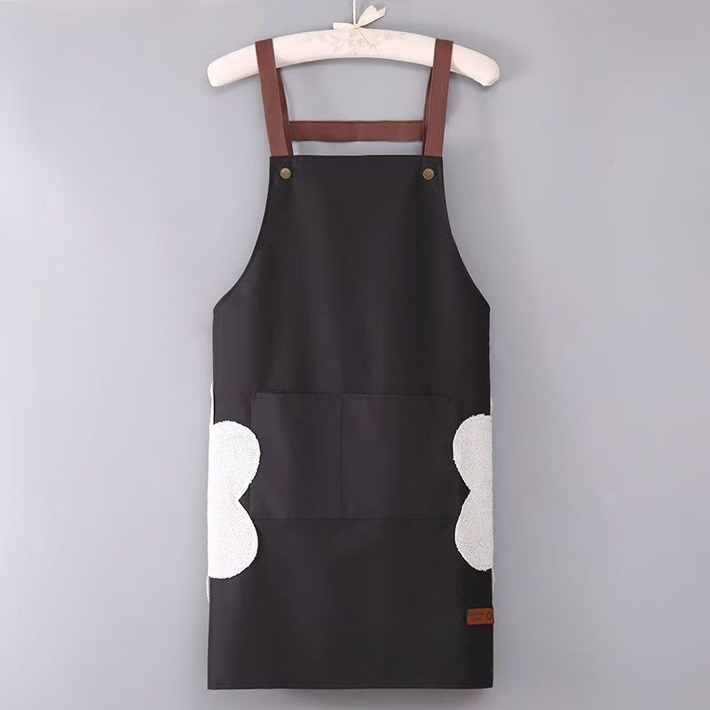 卸売防水エプロン、ショルダーストラップ、耐油エプロン、家庭用キッチン作業服、二層ハンドプリントエプロン|undefined