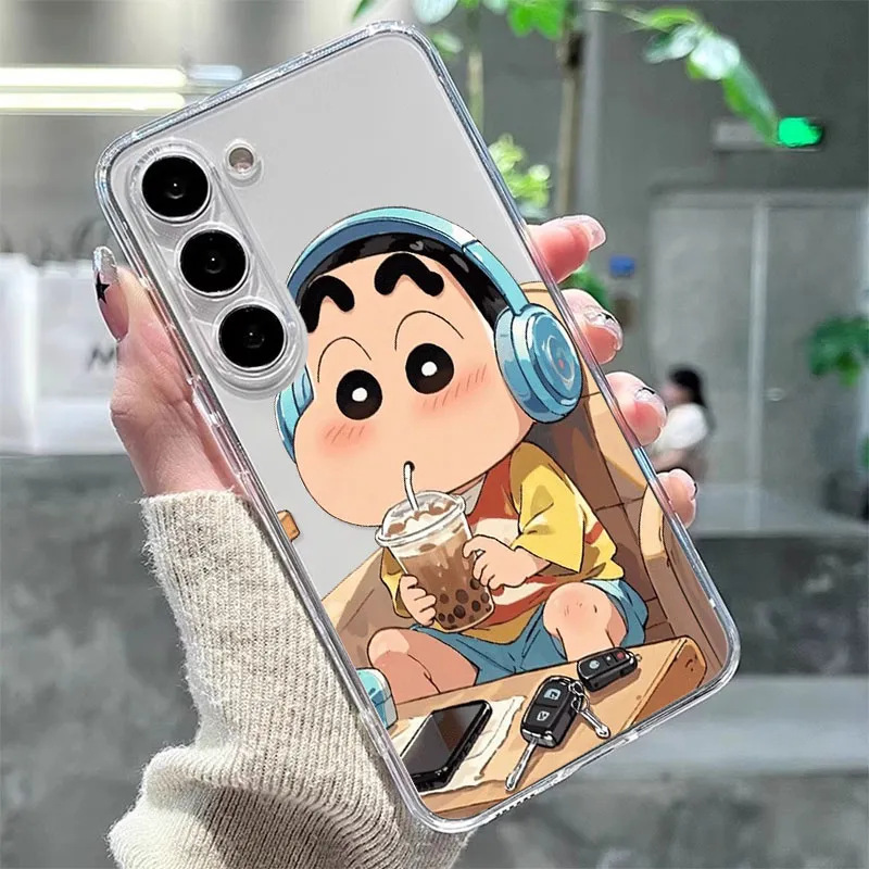 Crayon Shin-Chan Is Suitable for Samsung S26 Mobile Phone Case, Simple and High-End, S25Ultra Transparent, S23+ Creative, S24Fe