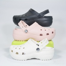 跨境夏季新款女士洞洞鞋夏包头孕妇厚底云朵防滑增高鞋跨境热销