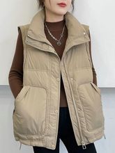 斤大码胖妈妈马甲加肥加大秋冬季新款韩版羽绒棉服背心女