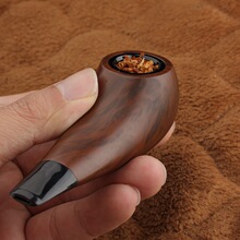 三达胶木烟斗带过滤男士手工老式旱烟直式烟斗配件经典盘玩烟具