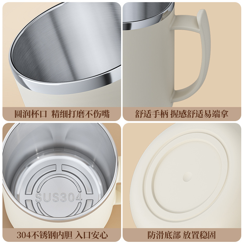 Direct Supply from Yue Emperor 304 Stainless Steel Double-layer Insulated Anti-scald Coffee Cup Household Tea Leaks Cup