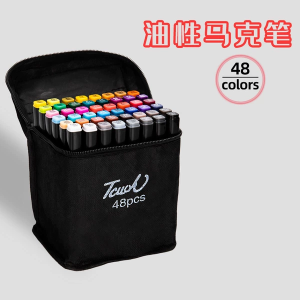 Black cloth bag, marker, 48 colors