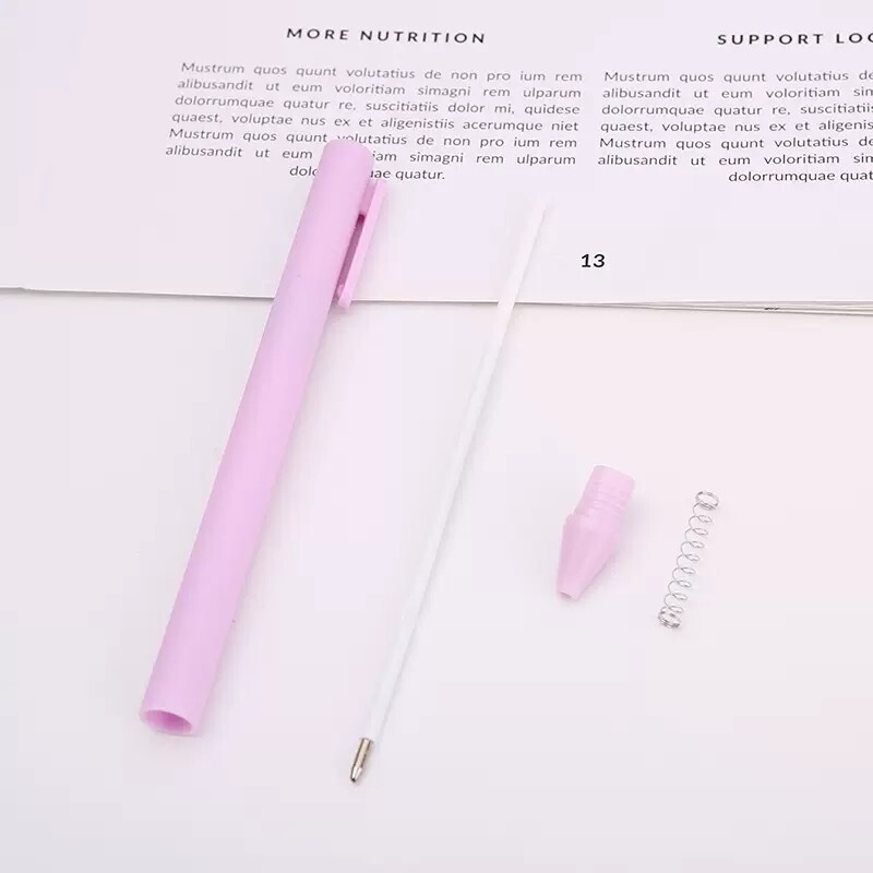 简约纯色按动圆珠笔塑创意小清新马卡龙多色中性笔可印刷logo批发|undefined