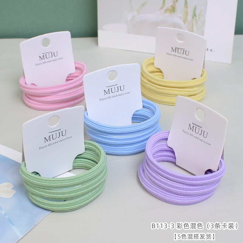 [Carga de tarjeta] sensación de alto nivel coreano de cabello de código de barras de moda de alta elasticidad de cabello anillo de cabello correa de cola de caballo