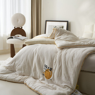 Soybean Fiber Jacquard Quilt Winter Quilt Thickened Warm Single Spring and Autumn Cotton Quilt Quilt Core Four Seasons Universal Air-conditioning Quilt