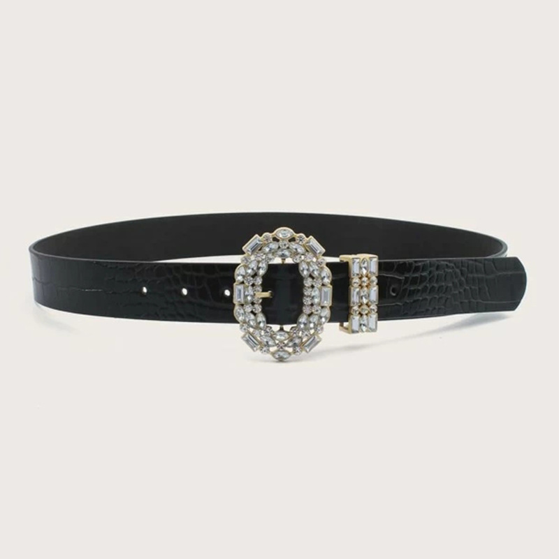 Dambälte med strass och runt spänne i legering_voghion.com