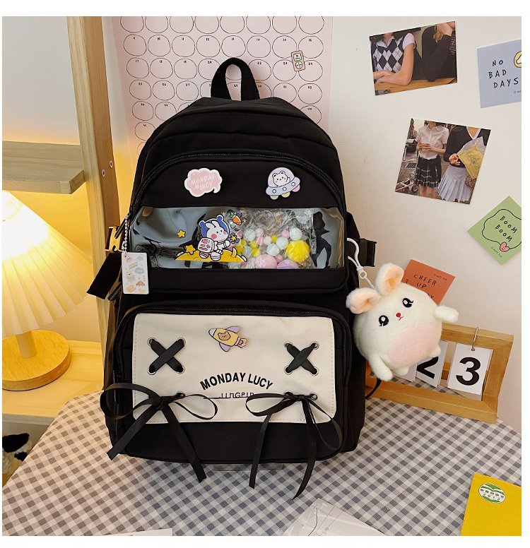 حقيبة مدرسية ملونة حلوى للطلاب 2021 حقيبة كتف جديدة في الصيف display picture 32