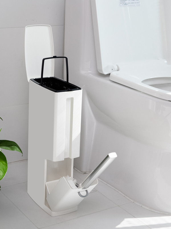 Japanese Trash Can Household Bathroom Narrow Gap Toilet Brush Integrated Set Toilet Crevice Toilet Cleaning Brush