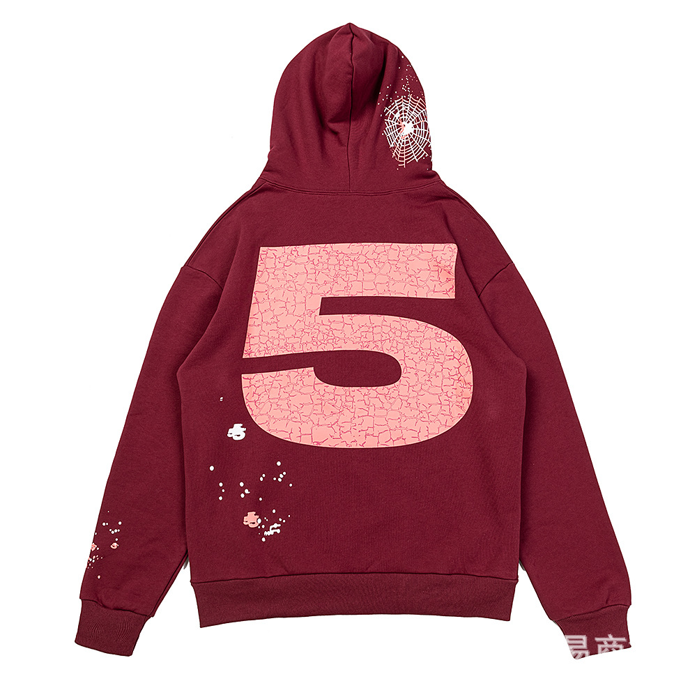 sp5der Sweater Web 5 Graphic Maroon