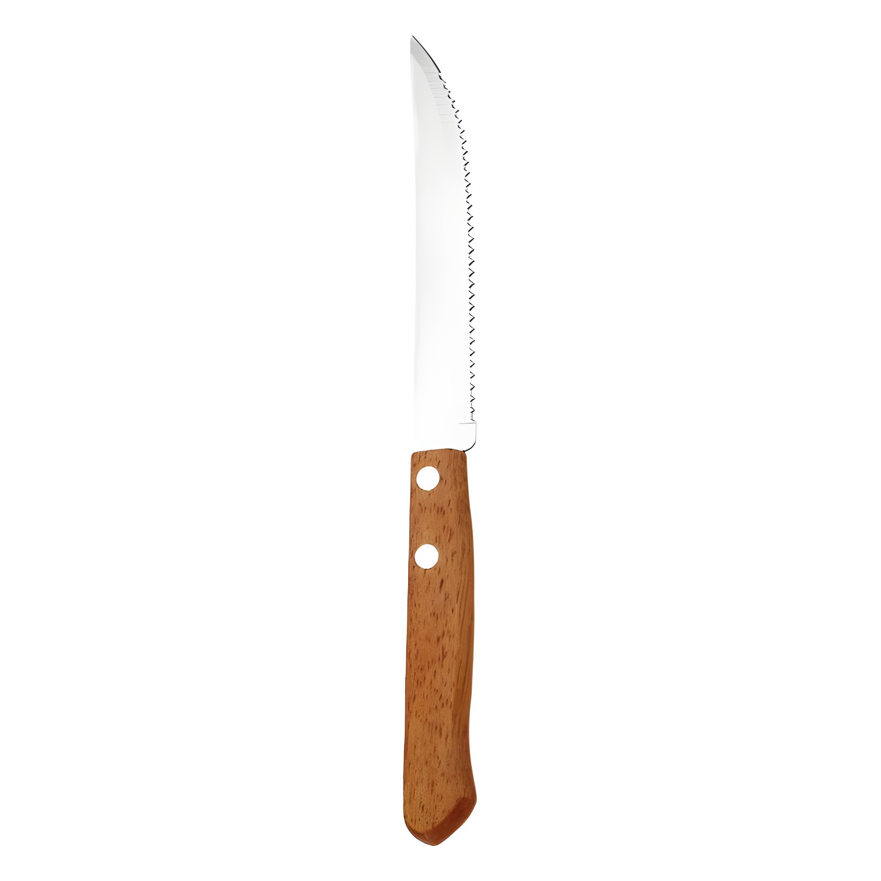 Cuchillo, tenedor y cuchara de acero inoxidable 410 con mango de madera estilo japonés, cuchillo para carne estilo occidental con mango de madera.