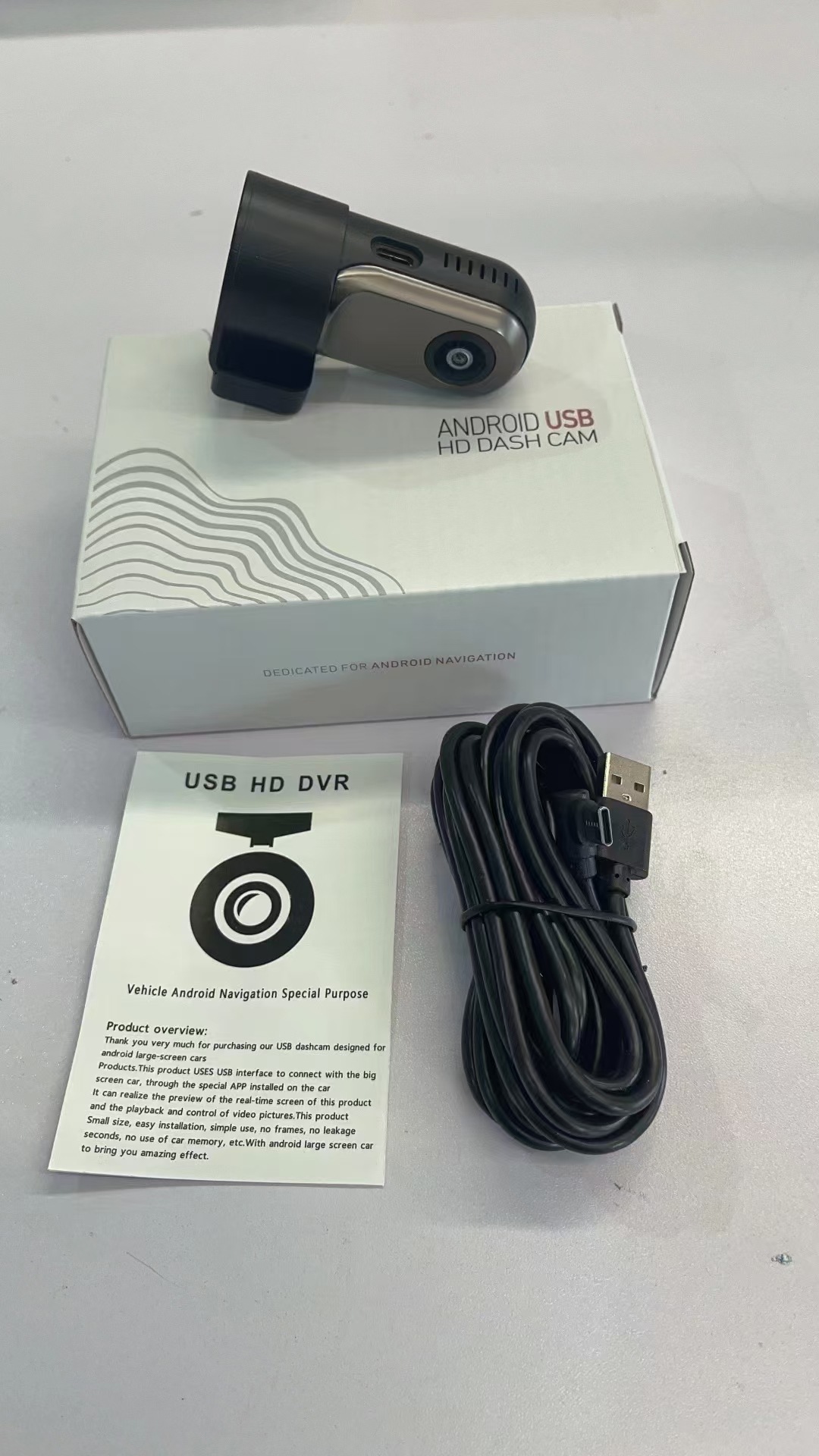 Universal Car Hd Night Vision Dash Cam USB Installation-Free Android Car Large Screen Video Recorder Cross-Border Shipping