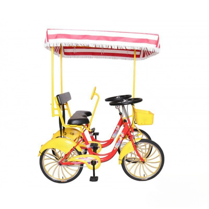Автомобиль для трех человек, tandem-байк, двойная коляска на четыре колеса