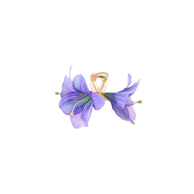 Fresco nicho clip para el cabello femenino super hermoso estereoscópico lirio clip de agarre de flores son un lado suave y dulce clip de pescado