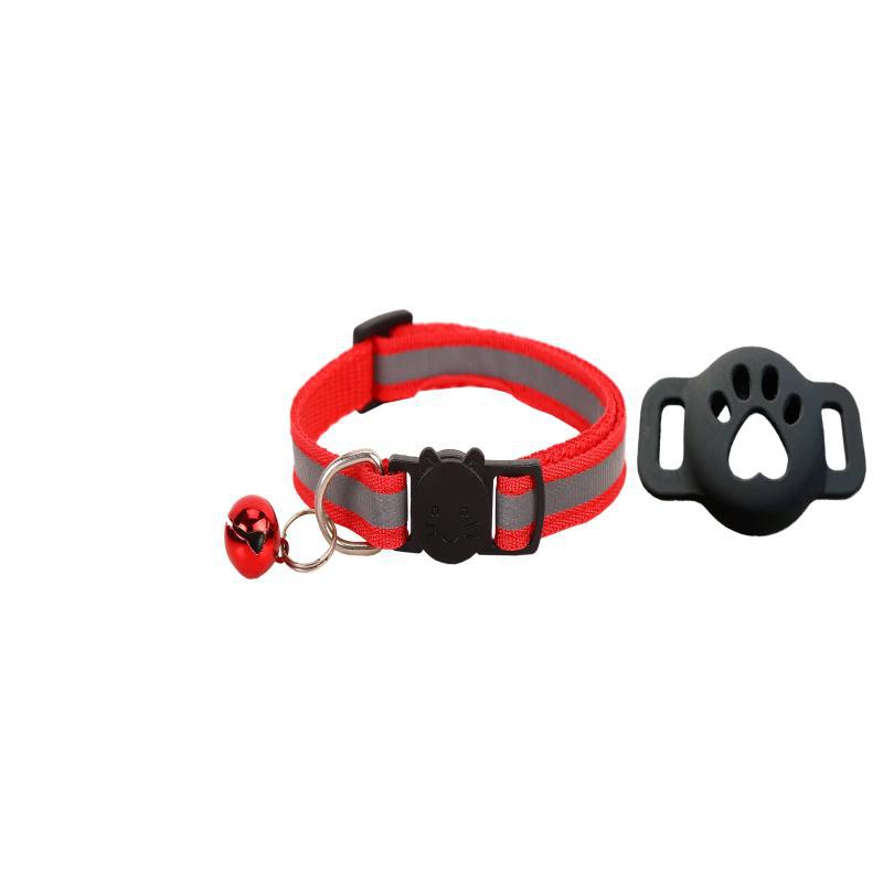 Nuevo collar de gato reflectante Airtag con campana localizador collar de silicona reflectante en stock