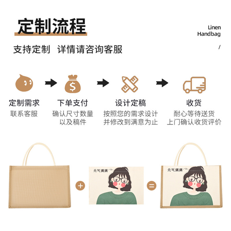 Bolsa de lino sin impresión de yute bolsa de compras buena bolsa de lino regalo bolsa de lino en blanco hacer bolsa de lino ecológica