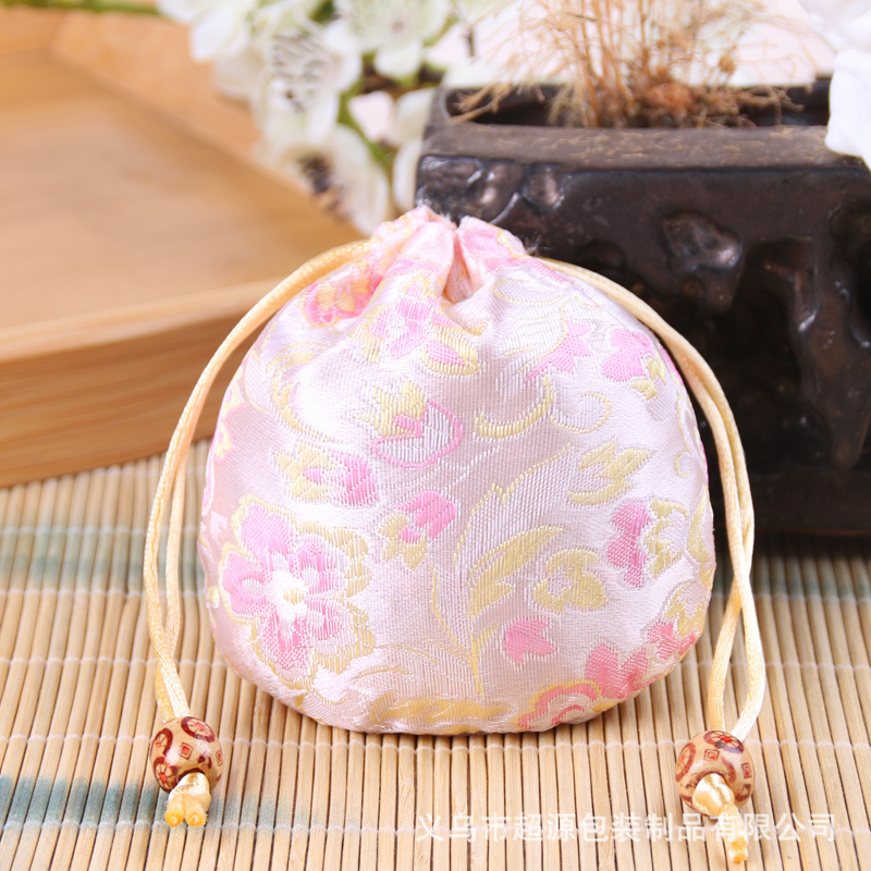 Túi vải nhỏ túi thổ cẩm retro phong cách Trung Quốc thêu đồ trang sức dây rút túi dây rút