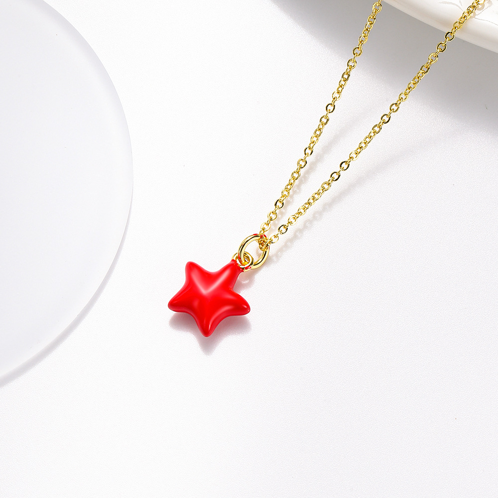 Bijoux En Gros Rétro Style Simple Star Forme De Cœur Noeud D'Arc Le Cuivre Pendentif Chaîne De Câble display picture 20