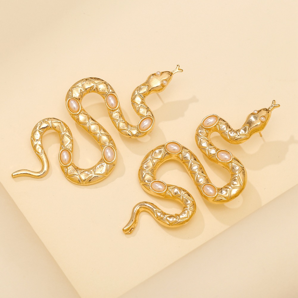 1 Paire Mode Serpent Alliage Placage Femmes Boucles D'oreilles display picture 21