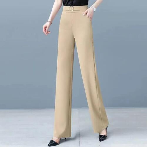 Black suit pants with slight bell bottom, 2025 spring and summer new women's slimming, drooping sense of length, casual high-waisted versatile thin model