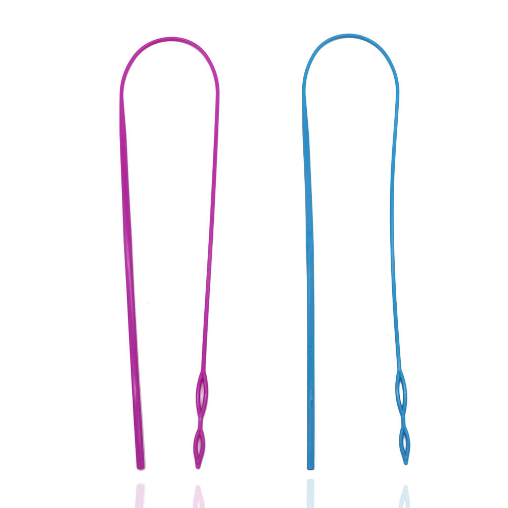 Long plastic strap fastener strap threading tool DIY rubber band strap fastener strap tool blue pink