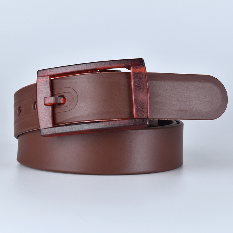 Cinturón unisex de silicona colorida con hebilla de pin, color caramelo, sin metal, cinturón de plástico blanco y rojo para pantalones, venta directa de fábrica