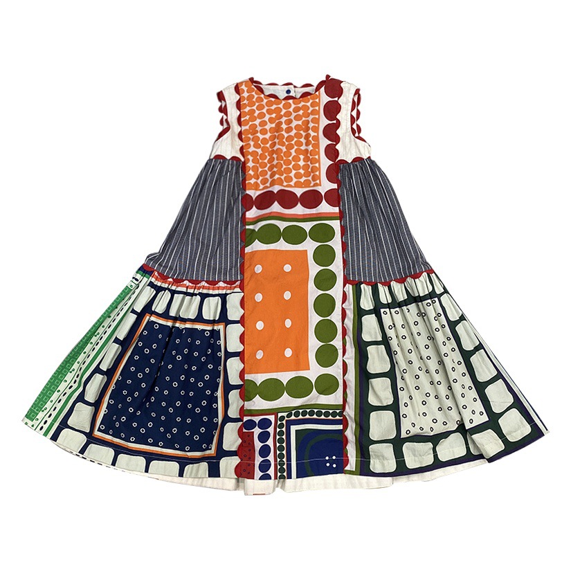 Chica nicho temperamento retro vestido de estilo japonés contraste color costura chaleco falda muñeca camisa estilo occidental estilo étnico falda