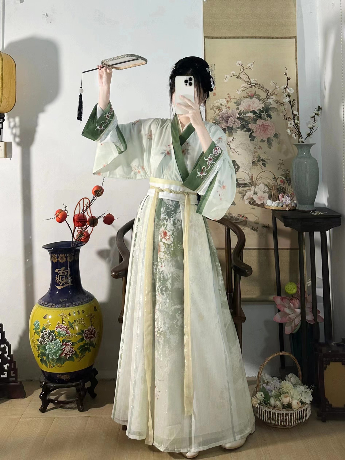 Chun Cha Ji New Original [Yinan Song] Wei and Jin Dynasties Three-Piece Hanfu Women's Hand-in Waistow Skirt Daily Style