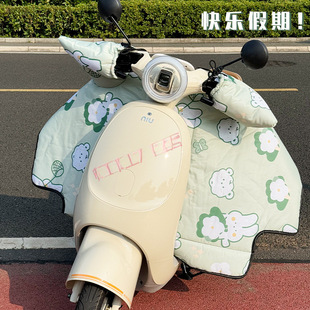 New winter fleece-lined thickened battery tram motorcycle double-sided waterproof windshield cover