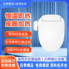 智能马桶盖即热式加热冲洗妇洗通用马桶盖板工厂批发贴牌220V中文
