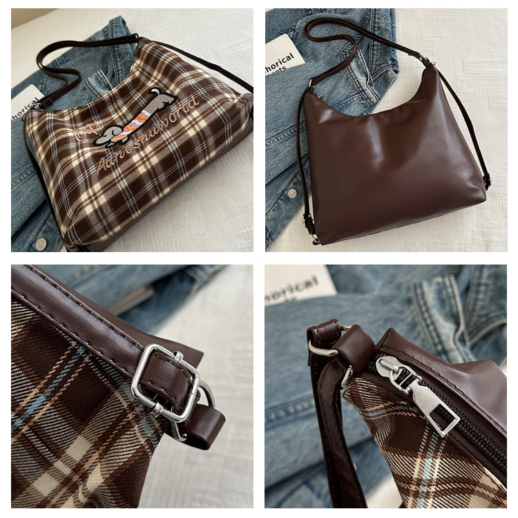 A new 2024 trendy and stylish backpack for women, featuring a cartoon checkered single-shoulder crossbody bag and a tote bag undefined