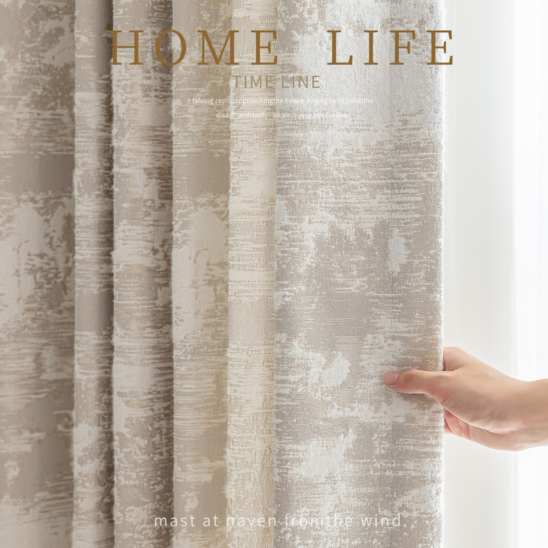 Cashmere high quality Chenille Jacquard Curtain New Thickened Bedroom Blackout French Cream Style Cloth