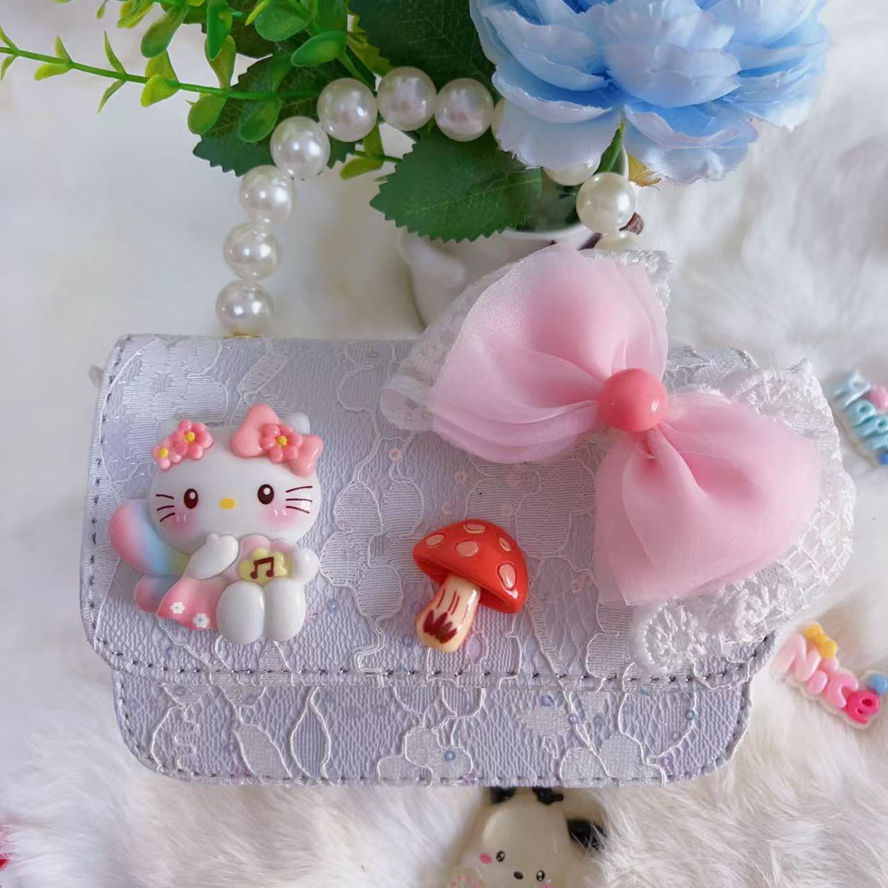 Bagos de hombro para niños primavera y verano frescos bolsos de perlas para niñas Aisha pequeña princesa bolsos de mochila de estilo extranjero