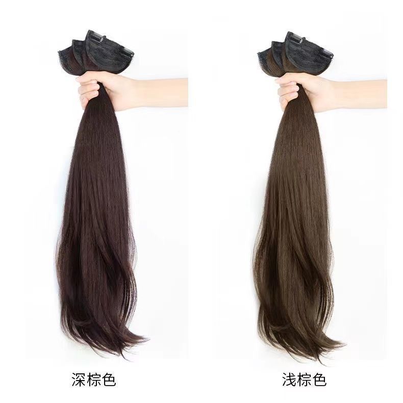 Parche de pelo largo recto de simulación inconsútil invisible de las mujeres, extensión de pelo de tres piezas