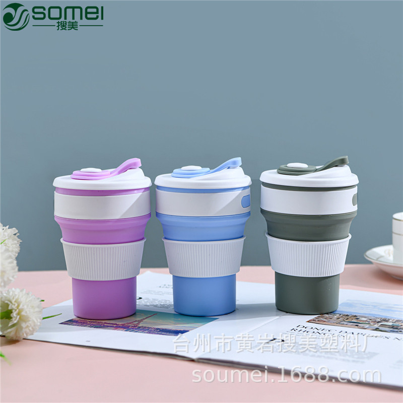 originality silica gel Folding Cup Mug outdoors motion Portable Leak proof kettle travel Telescoping Cups Gift Cup