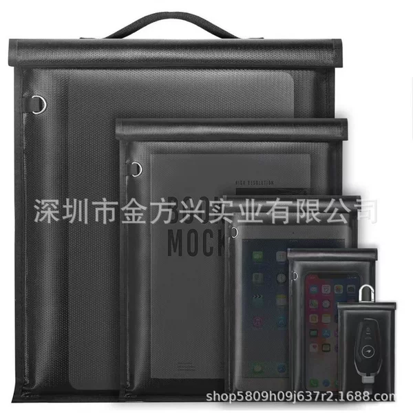 Faraday Bag with Handle for Mobile Phones, Tablets, and Car Keys, Anti-Theft, Fireproof, Waterproof, Signal Blocking Bag, Fireproof