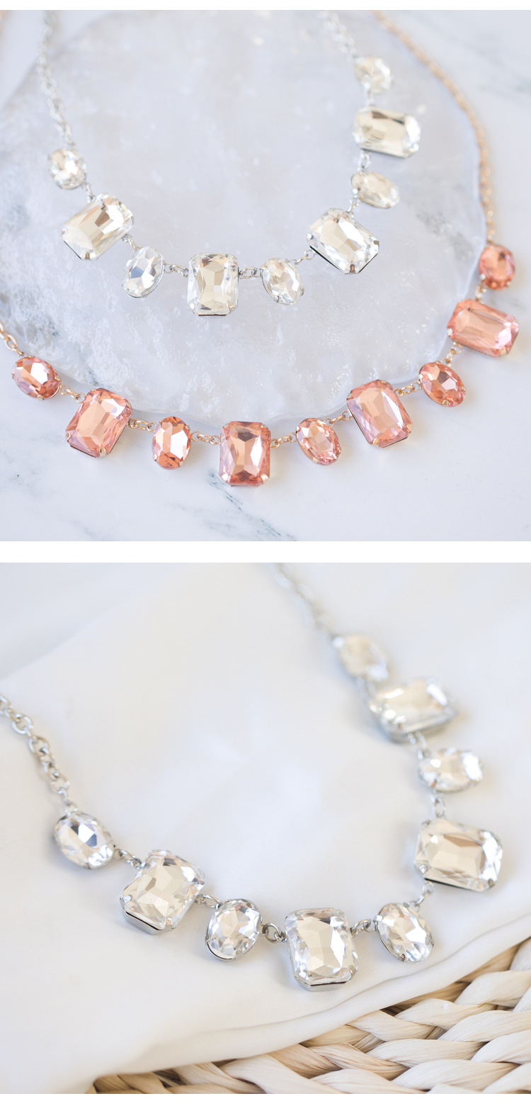cable chain Chain Type 1 Piece Quantity Party, Shopping Occasion Lady Solid Color Alloy Inlay Artificial Crystal Women's Necklace