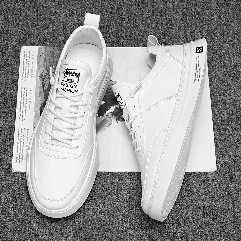 Zapatos de hombre primavera 2024 nuevos zapatos blancos zapatos casuales de cuero para hombre zapatos perezosos de un pie zapatos deportivos de moda