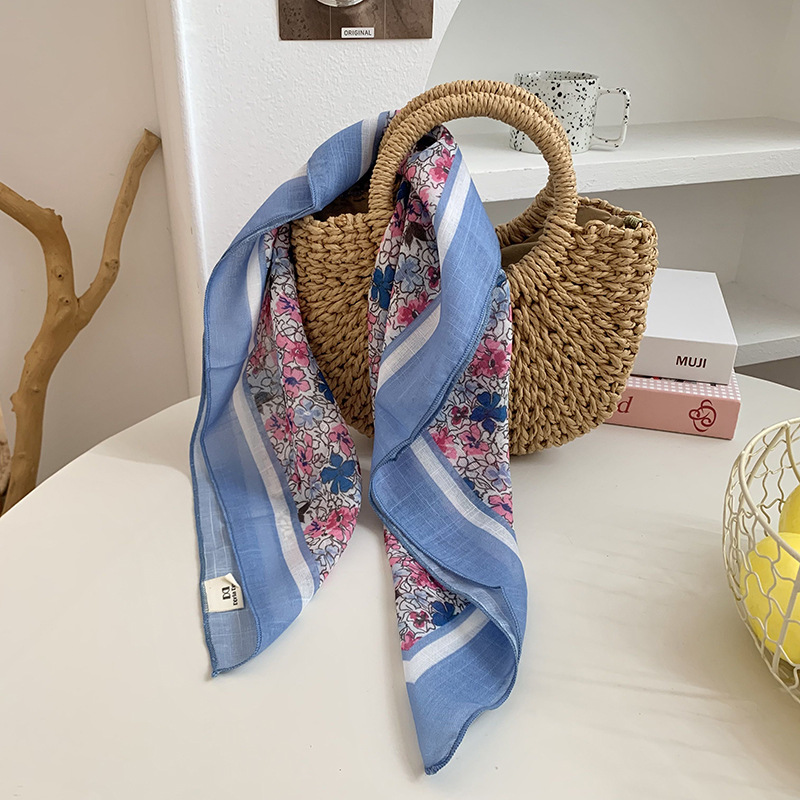 Cintas para el cabello, nueva impresión de letras coreanas, bufandas de seda, decoración profesional para mujeres, bufandas con bufandas cuadradas