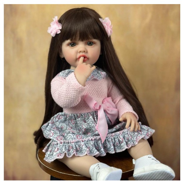 Muñeca Reborn de Simulación de Bebé de 55 cm de Vinilo y Silicona para Niños