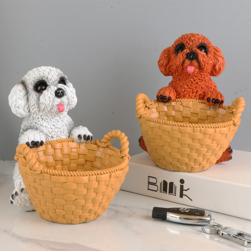 Key storage ornaments in the entrance hall, wine cabinet, doorway shoe cabinet, home decorations, dog storage ornaments in the living room