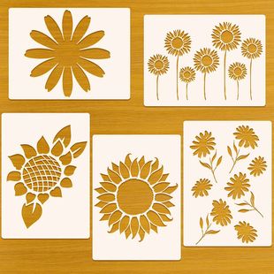 Cross-border sunflower pattern painting template wall painting template fabric template wall spray painting template hollow Template