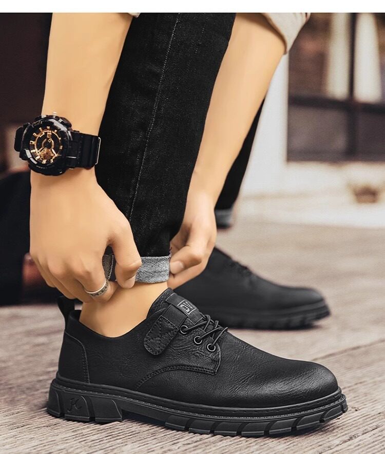 Giày da nam công sở đế dày cổ thấp gót 1–3 cm, kiểu dáng thanh lịch dễ phối đồ, size lớn — Màu nâu, Màu đen chi tiết 10