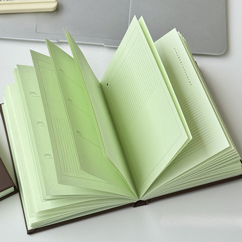 Korean Strawberry Mint Raw Chocolate 6 Hard Shell Notebook Casual and Good-Looking Student Handbook Schedule Notepad